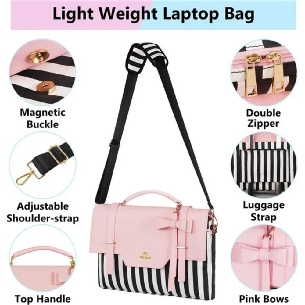 Laptop Bag for Women, 15.6 inch Slim Computer Briefcase Sleeve Case,